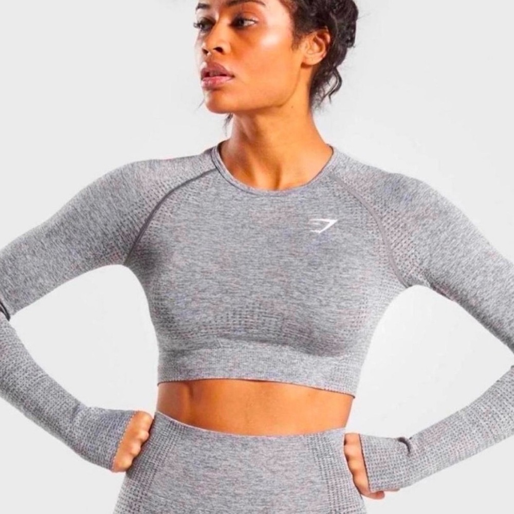 Gymshark Heather Gray Long Sleeve Top